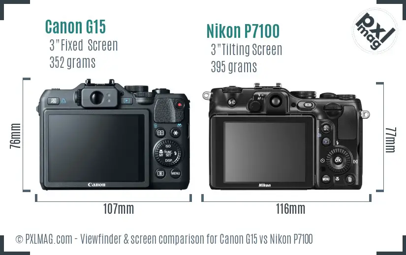 Canon G15 vs Nikon P7100 Screen and Viewfinder comparison Canon G15 vs Nikon P7100 Screen and Viewfinder comparison