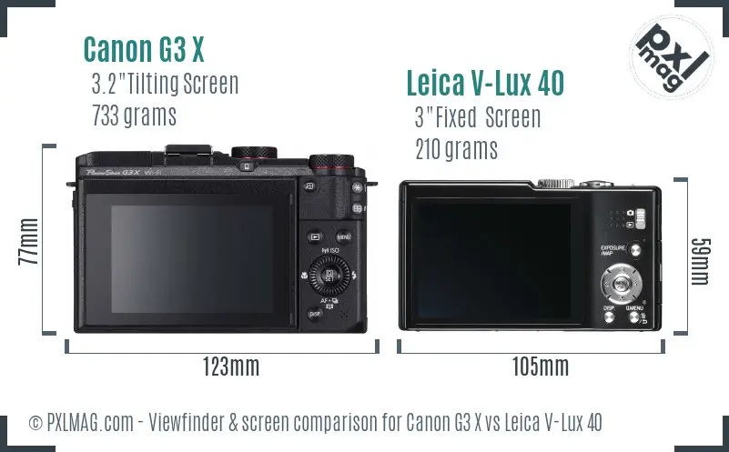 Canon G3 X vs Leica V-Lux 40 Screen and Viewfinder comparison