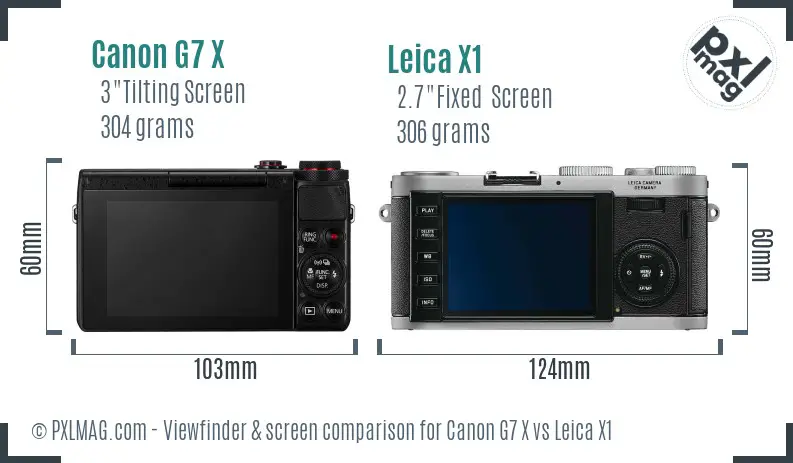Canon G7 X vs Leica X1 Screen and Viewfinder comparison