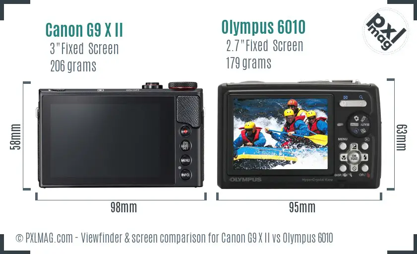 Canon G9 X II vs Olympus 6010 Screen and Viewfinder comparison