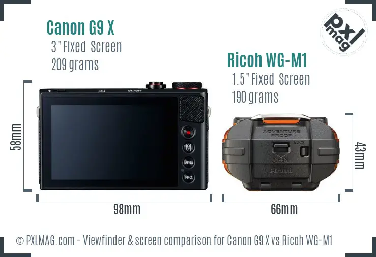 Canon G9 X vs Ricoh WG-M1 Screen and Viewfinder comparison Canon G9 X vs Ricoh WG-M1 Screen and Viewfinder comparison