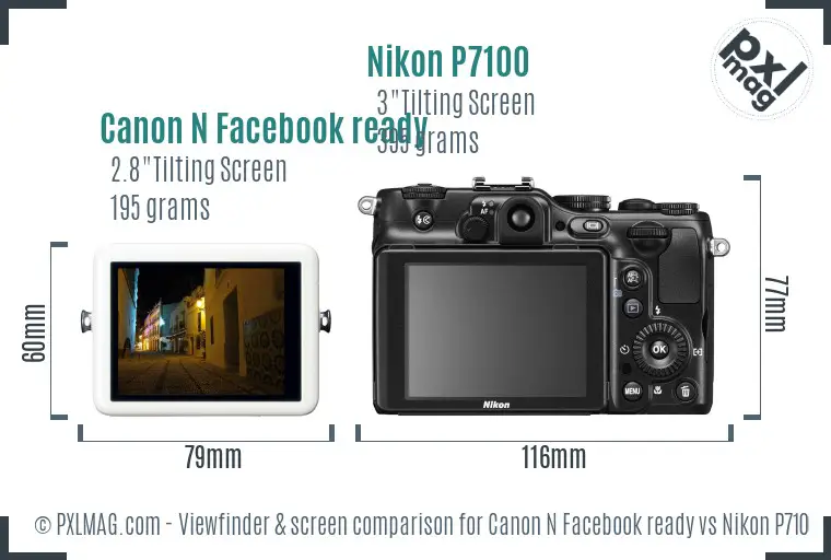 Canon N Facebook ready vs Nikon P7100 Screen and Viewfinder comparison Canon N Facebook ready vs Nikon P7100 Screen and Viewfinder comparison