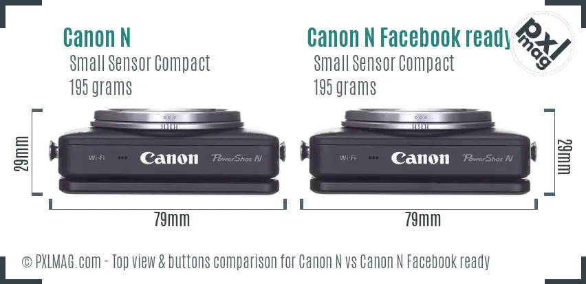 Canon N vs Canon N Facebook ready top view buttons comparison
