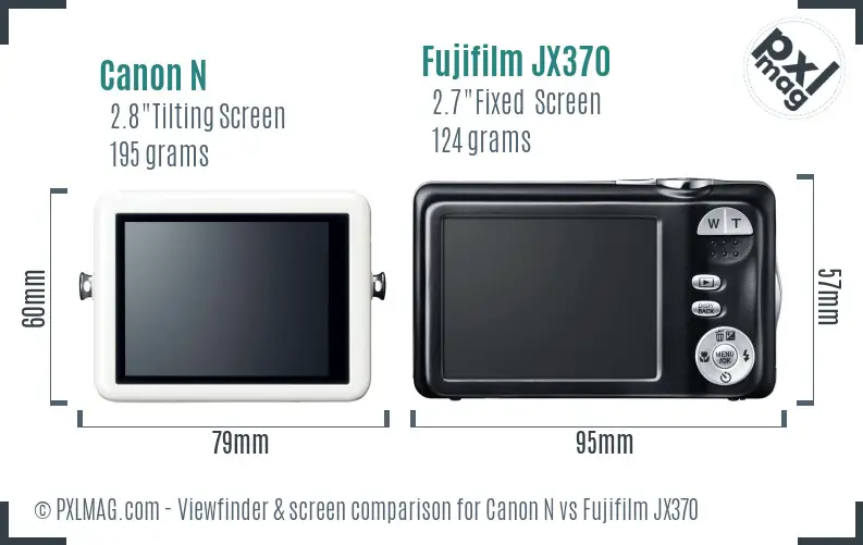 Canon N vs Fujifilm JX370 Screen and Viewfinder comparison Canon N vs Fujifilm JX370 Screen and Viewfinder comparison