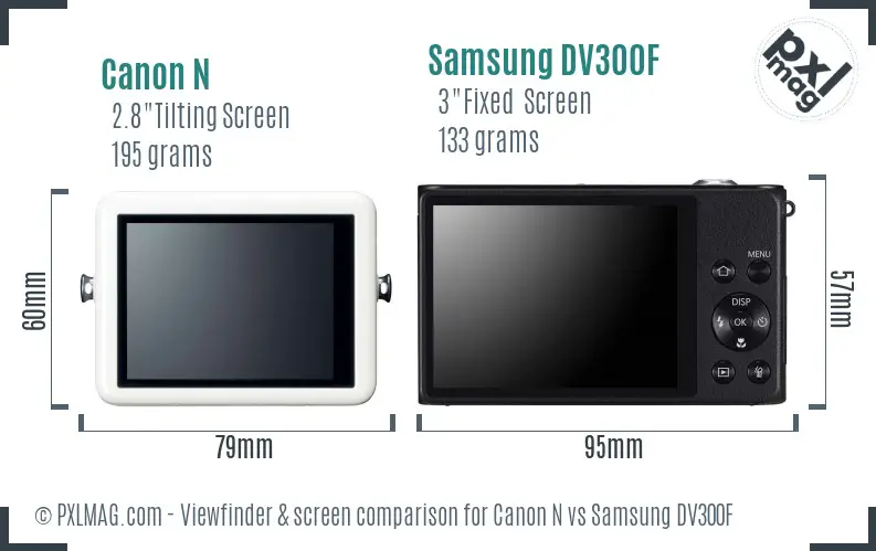 Canon N vs Samsung DV300F Screen and Viewfinder comparison Canon N vs Samsung DV300F Screen and Viewfinder comparison