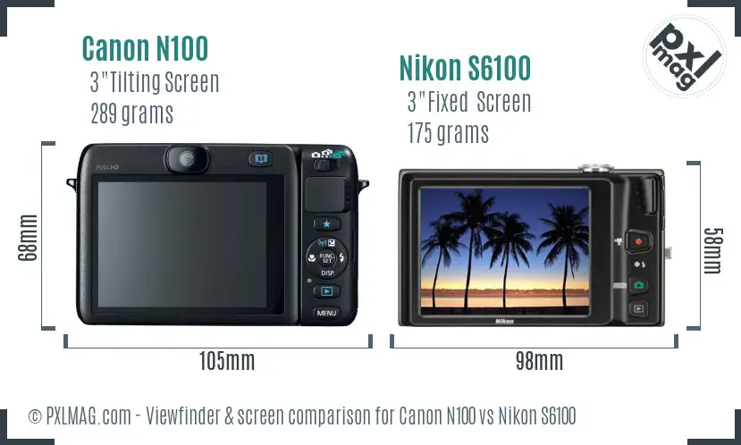 Canon N100 vs Nikon S6100 Screen and Viewfinder comparison Canon N100 vs Nikon S6100 Screen and Viewfinder comparison
