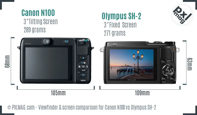 Canon N100 vs Olympus SH-2 Screen and Viewfinder comparison Canon N100 vs Olympus SH-2 Screen and Viewfinder comparison