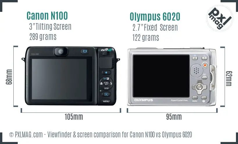 Canon N100 vs Olympus 6020 Screen and Viewfinder comparison Canon N100 vs Olympus 6020 Screen and Viewfinder comparison