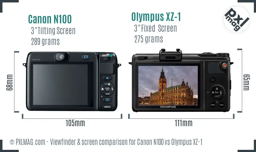 Canon N100 vs Olympus XZ-1 Screen and Viewfinder comparison Canon N100 vs Olympus XZ-1 Screen and Viewfinder comparison