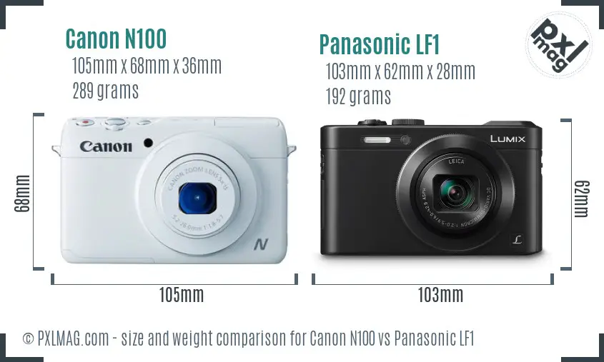 Canon N100 vs Panasonic LF1 size comparison Canon N100 vs Panasonic LF1 size comparison