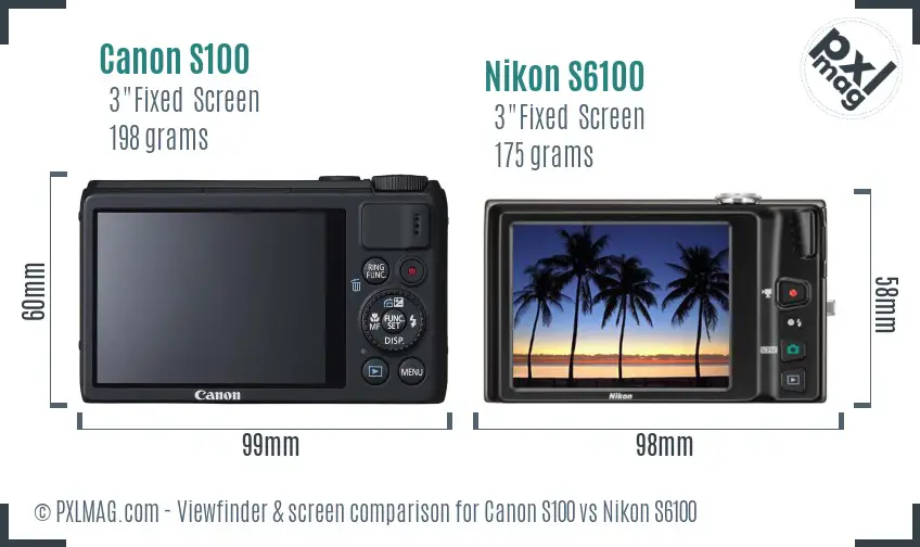 Canon S100 vs Nikon S6100 Screen and Viewfinder comparison Canon S100 vs Nikon S6100 Screen and Viewfinder comparison