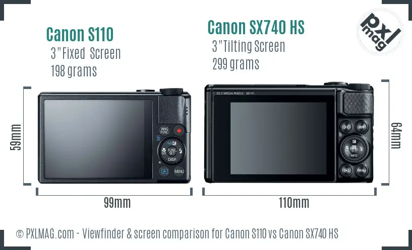 Canon S110 vs Canon SX740 HS Screen and Viewfinder comparison Canon S110 vs Canon SX740 HS Screen and Viewfinder comparison