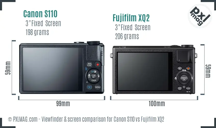 Canon S110 vs Fujifilm XQ2 Screen and Viewfinder comparison Canon S110 vs Fujifilm XQ2 Screen and Viewfinder comparison