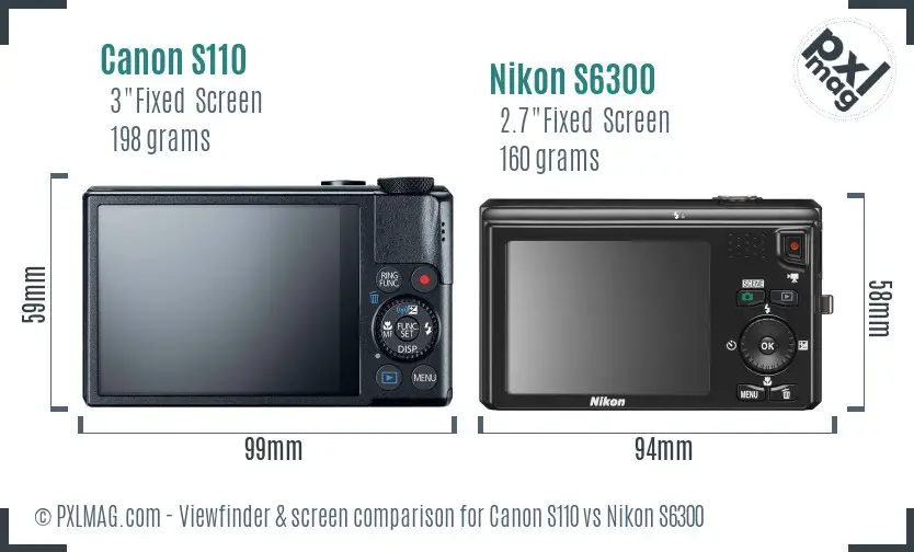 Canon S110 vs Nikon S6300 Screen and Viewfinder comparison Canon S110 vs Nikon S6300 Screen and Viewfinder comparison