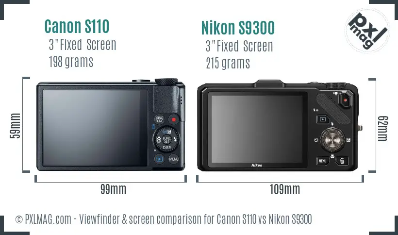 Canon S110 vs Nikon S9300 Screen and Viewfinder comparison Canon S110 vs Nikon S9300 Screen and Viewfinder comparison