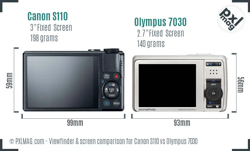 Canon S110 vs Olympus 7030 Screen and Viewfinder comparison Canon S110 vs Olympus 7030 Screen and Viewfinder comparison