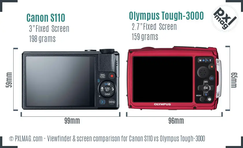 Canon S110 vs Olympus Tough-3000 Screen and Viewfinder comparison Canon S110 vs Olympus Tough-3000 Screen and Viewfinder comparison