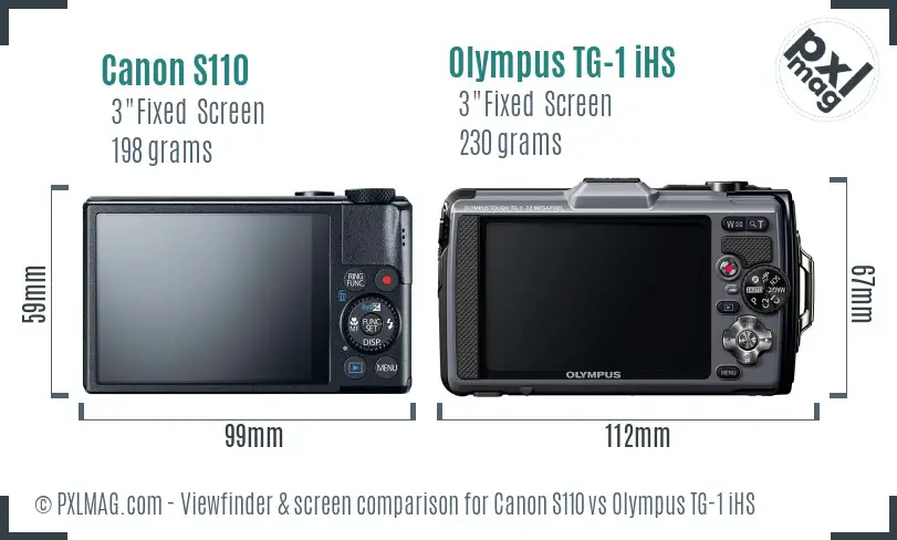 Canon S110 vs Olympus TG-1 iHS Screen and Viewfinder comparison Canon S110 vs Olympus TG-1 iHS Screen and Viewfinder comparison