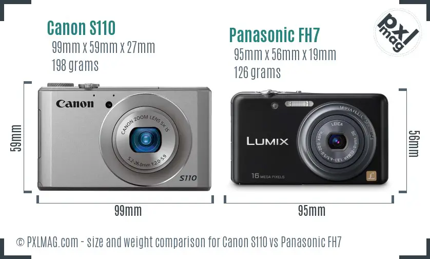 Canon S110 vs Panasonic FH7 size comparison Canon S110 vs Panasonic FH7 size comparison