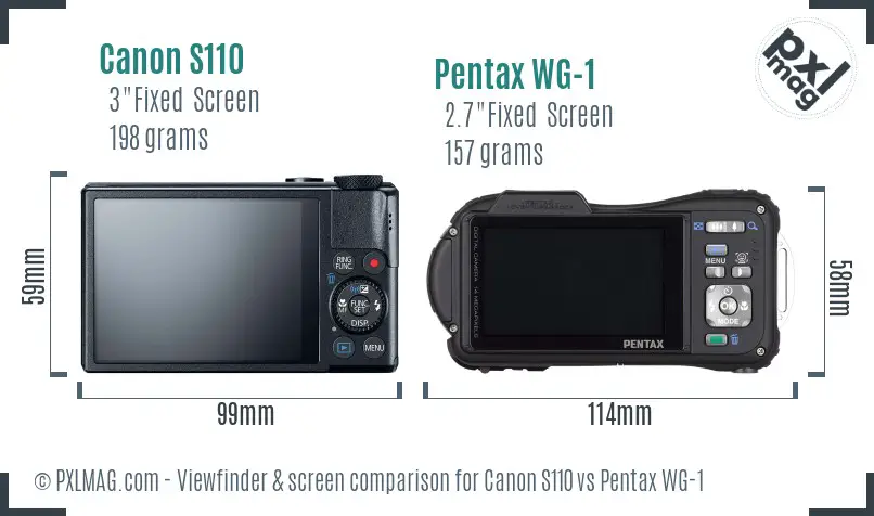 Canon S110 vs Pentax WG-1 Screen and Viewfinder comparison Canon S110 vs Pentax WG-1 Screen and Viewfinder comparison