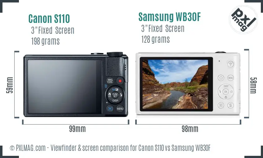 Canon S110 vs Samsung WB30F Screen and Viewfinder comparison Canon S110 vs Samsung WB30F Screen and Viewfinder comparison