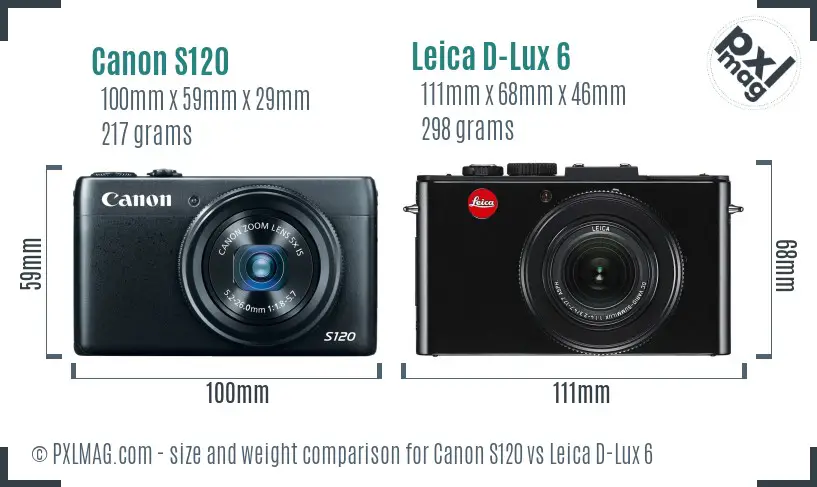 Canon S120 vs Leica D-Lux 6 size comparison