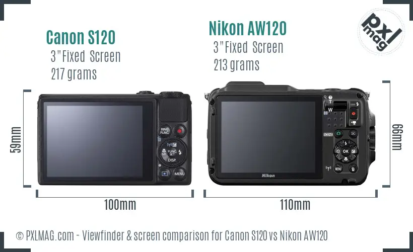 Canon S120 vs Nikon AW120 Screen and Viewfinder comparison Canon S120 vs Nikon AW120 Screen and Viewfinder comparison