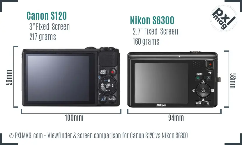 Canon S120 vs Nikon S6300 Screen and Viewfinder comparison Canon S120 vs Nikon S6300 Screen and Viewfinder comparison