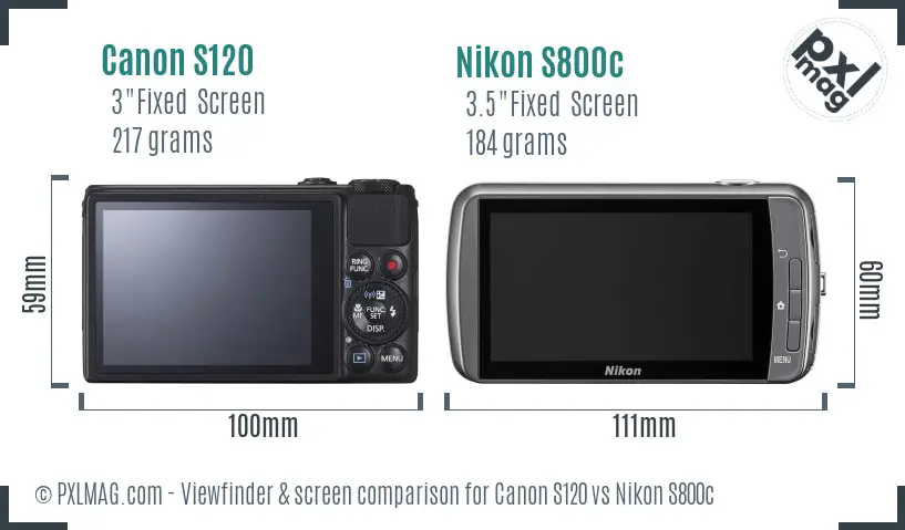 Canon S120 vs Nikon S800c Screen and Viewfinder comparison Canon S120 vs Nikon S800c Screen and Viewfinder comparison
