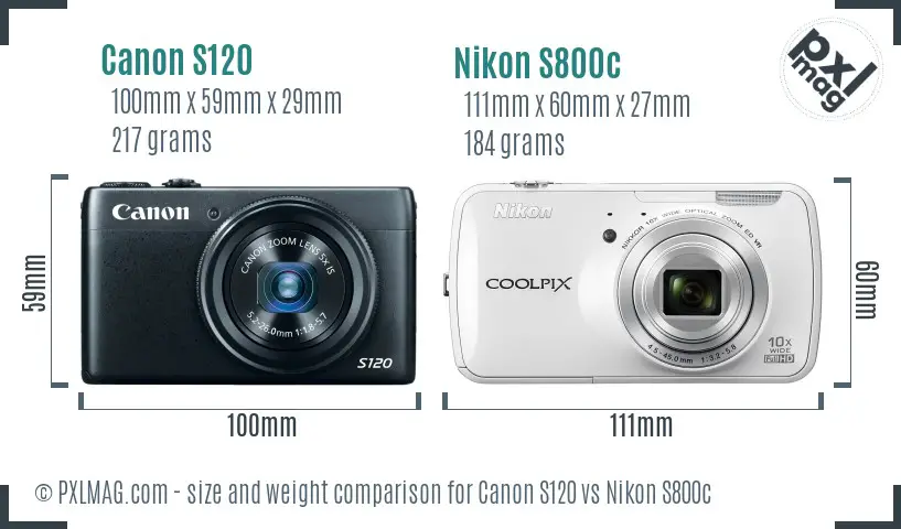Canon S120 vs Nikon S800c size comparison Canon S120 vs Nikon S800c size comparison