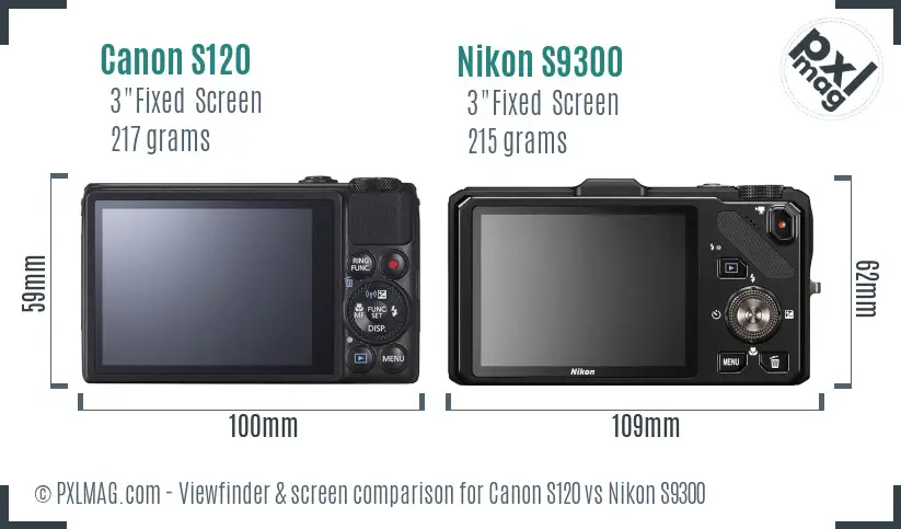 Canon S120 vs Nikon S9300 Screen and Viewfinder comparison Canon S120 vs Nikon S9300 Screen and Viewfinder comparison