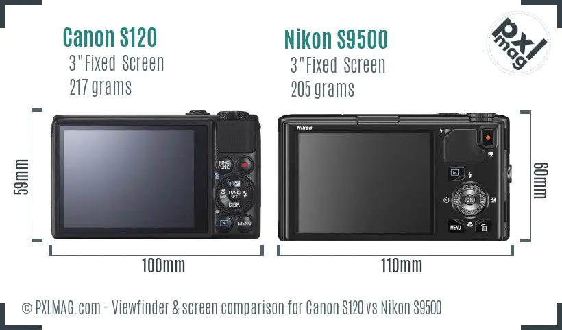 Canon S120 vs Nikon S9500 Screen and Viewfinder comparison Canon S120 vs Nikon S9500 Screen and Viewfinder comparison