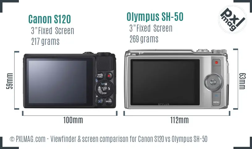 Canon S120 vs Olympus SH-50 Screen and Viewfinder comparison Canon S120 vs Olympus SH-50 Screen and Viewfinder comparison
