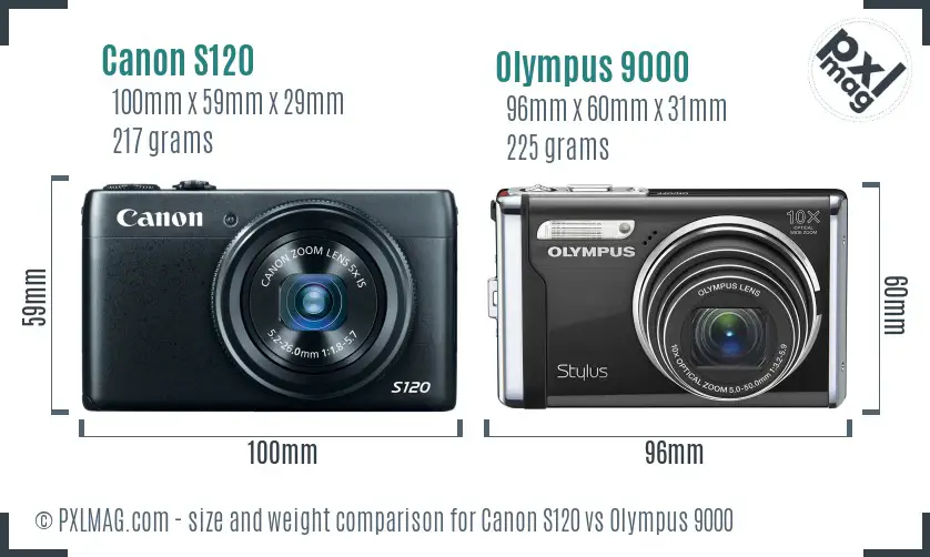 Canon S120 vs Olympus 9000 size comparison Canon S120 vs Olympus 9000 size comparison