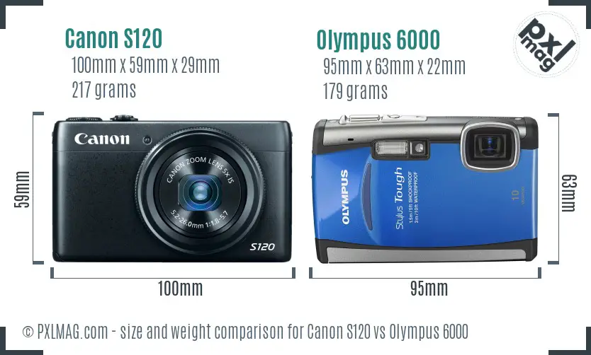 Canon S120 vs Olympus 6000 size comparison