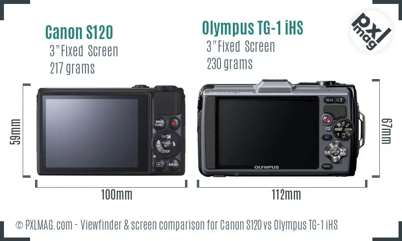 Canon S120 vs Olympus TG-1 iHS Screen and Viewfinder comparison Canon S120 vs Olympus TG-1 iHS Screen and Viewfinder comparison