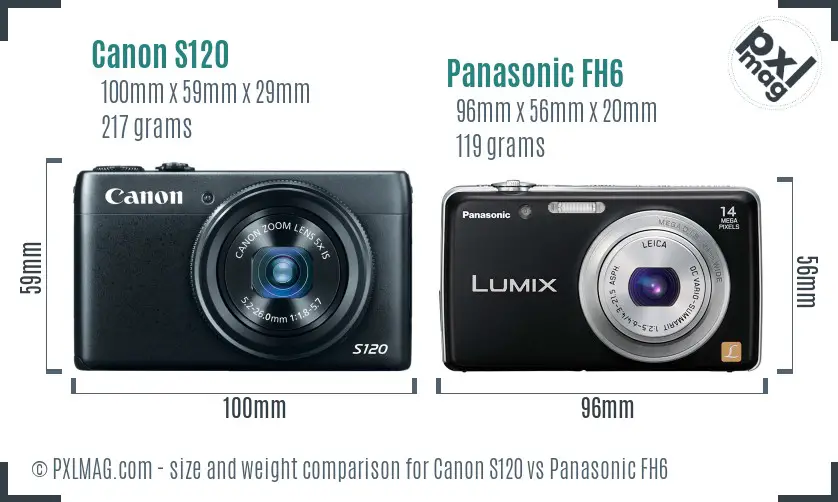 Canon S120 vs Panasonic FH6 size comparison Canon S120 vs Panasonic FH6 size comparison