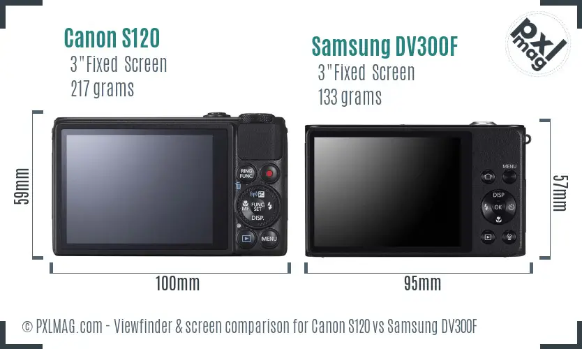 Canon S120 vs Samsung DV300F Screen and Viewfinder comparison Canon S120 vs Samsung DV300F Screen and Viewfinder comparison
