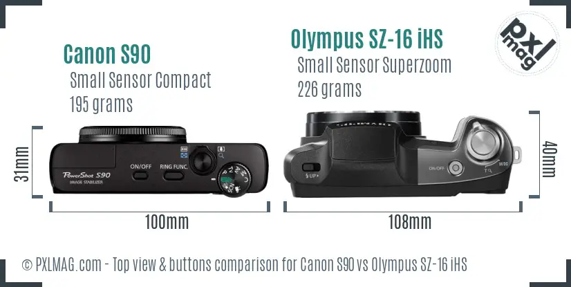 Top view design and control layout comparison