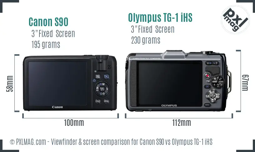 Canon S90 vs Olympus TG-1 iHS Screen and Viewfinder comparison Canon S90 vs Olympus TG-1 iHS Screen and Viewfinder comparison