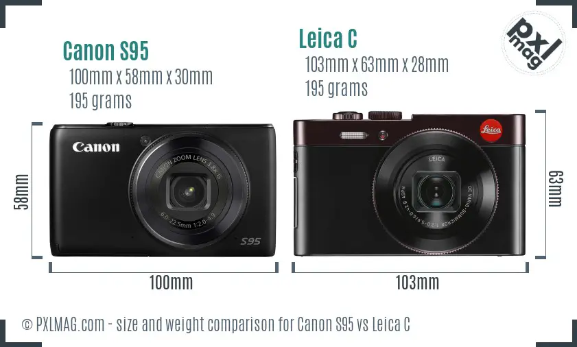 Canon S95 vs Leica C size comparison Canon S95 vs Leica C size comparison