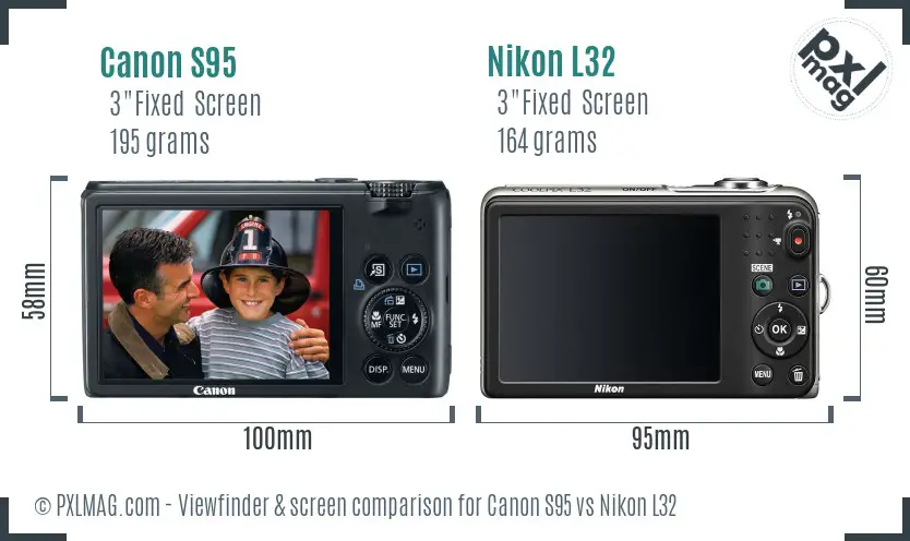 Canon S95 vs Nikon L32 Screen and Viewfinder comparison Canon S95 vs Nikon L32 Screen and Viewfinder comparison
