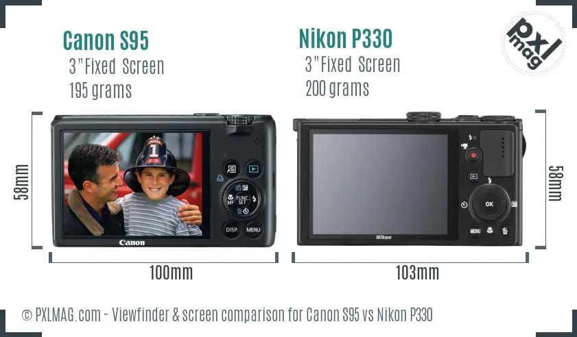 Canon S95 vs Nikon P330 Screen and Viewfinder comparison Canon S95 vs Nikon P330 Screen and Viewfinder comparison