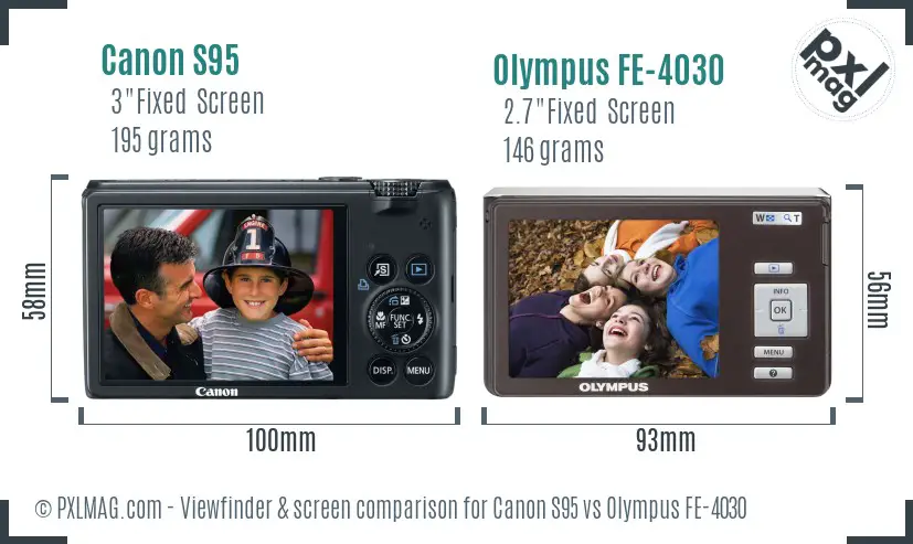 Canon S95 vs Olympus FE-4030 Screen and Viewfinder comparison Canon S95 vs Olympus FE-4030 Screen and Viewfinder comparison