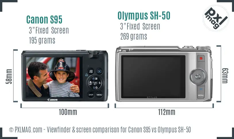 Canon S95 vs Olympus SH-50 Screen and Viewfinder comparison Canon S95 vs Olympus SH-50 Screen and Viewfinder comparison