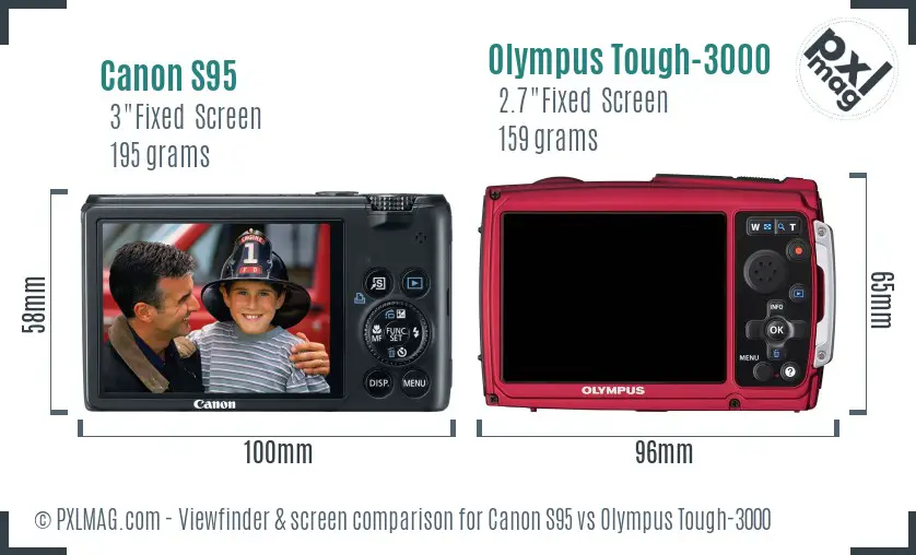 Canon S95 vs Olympus Tough-3000 Screen and Viewfinder comparison Canon S95 vs Olympus Tough-3000 Screen and Viewfinder comparison