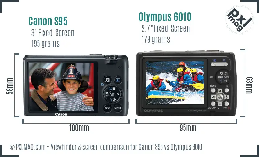 Canon S95 vs Olympus 6010 Screen and Viewfinder comparison Canon S95 vs Olympus 6010 Screen and Viewfinder comparison