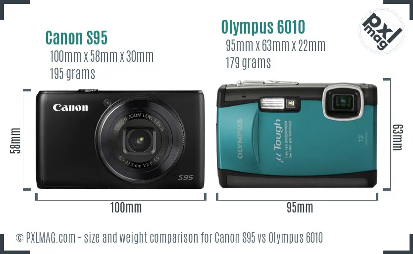 Canon S95 vs Olympus 6010 size comparison Canon S95 vs Olympus 6010 size comparison