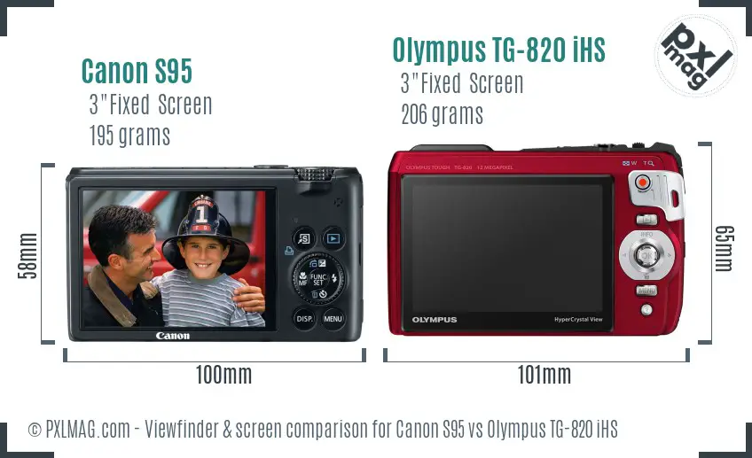 Canon S95 vs Olympus TG-820 iHS Screen and Viewfinder comparison Canon S95 vs Olympus TG-820 iHS Screen and Viewfinder comparison