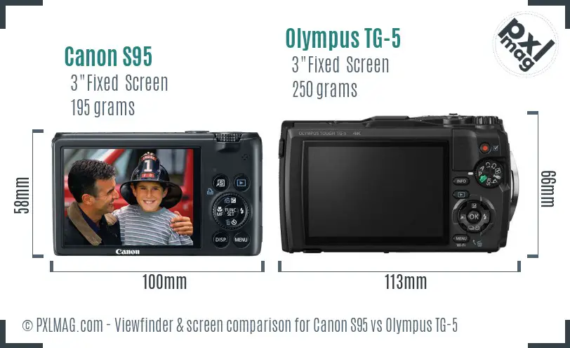 Canon S95 vs Olympus TG-5 Screen and Viewfinder comparison Canon S95 vs Olympus TG-5 Screen and Viewfinder comparison